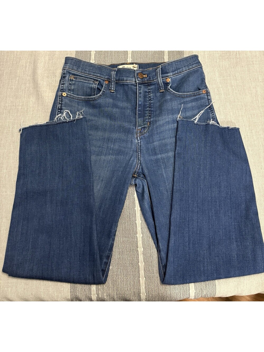 Madewell Jeans Womens Size 29 Tall Slim Straight Blue Medium Wash Denim Stretch